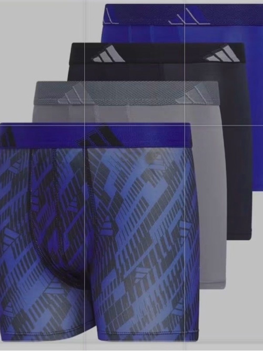 Adidas Boys Boxer Briefs - 4 Pack - Youth Microfiber Briefs Size XL (18-20) new